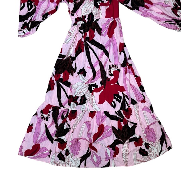 Eloquii Tropical Wrap Bodice Maxi Dress sz 20 NWT Pink Black - Picture 8 of 12